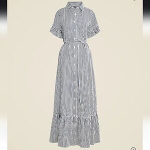 Amelia maxi shirtdress in stripe cotton poplin L